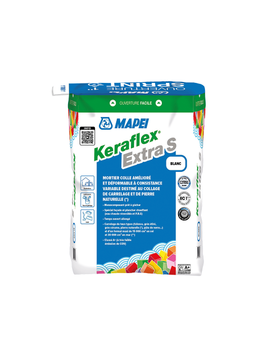 Colle carrelage en poudre KERAFLEX EXTRA S BLANC         SAC 25 KG