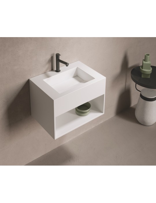 Lavabo suspendu design en résine minérale ARIELLE