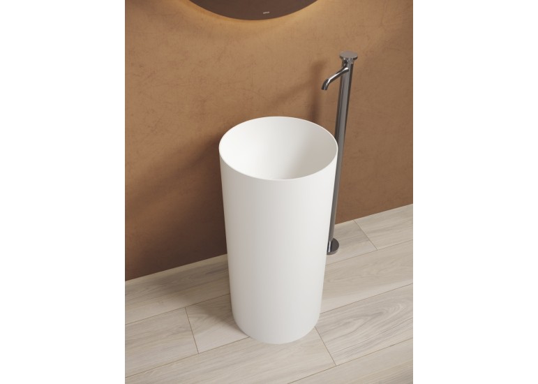 Lavabo colonne design en résine minérale SUN