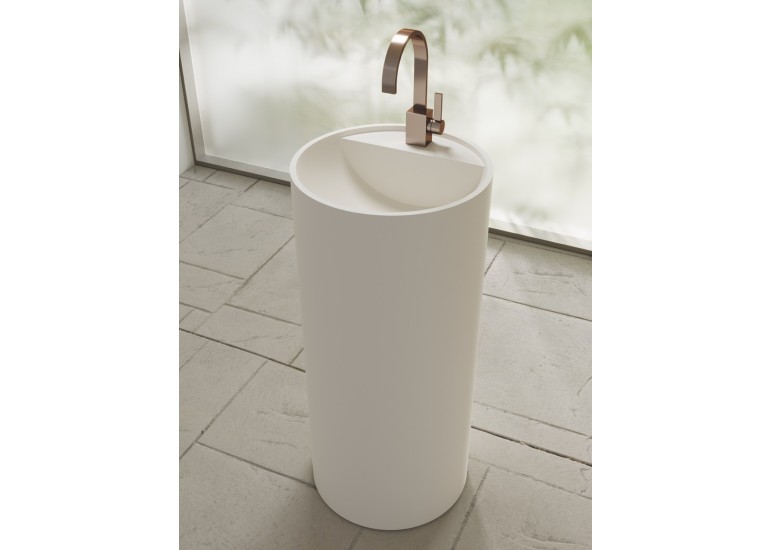 Lavabo colonne design en résine minérale SUN