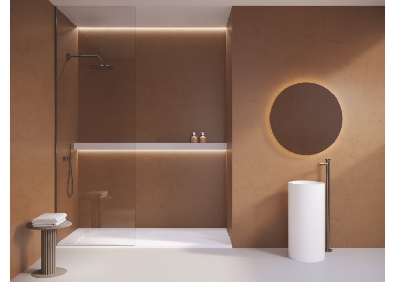 Lavabo colonne design en résine minérale SUN