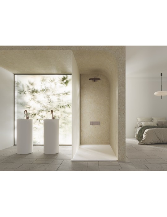 Lavabo colonne design en résine minérale SUN