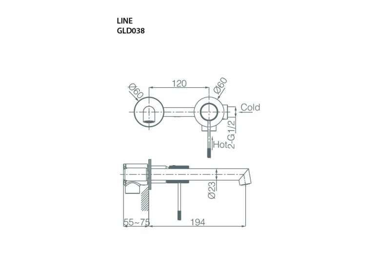 Monocommande lavabo encastré Line