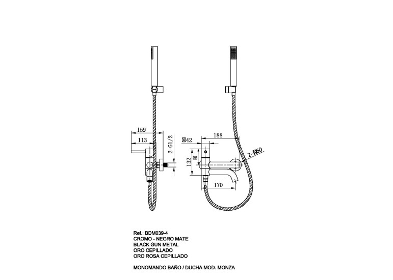 Monocommande bain/douche Monza