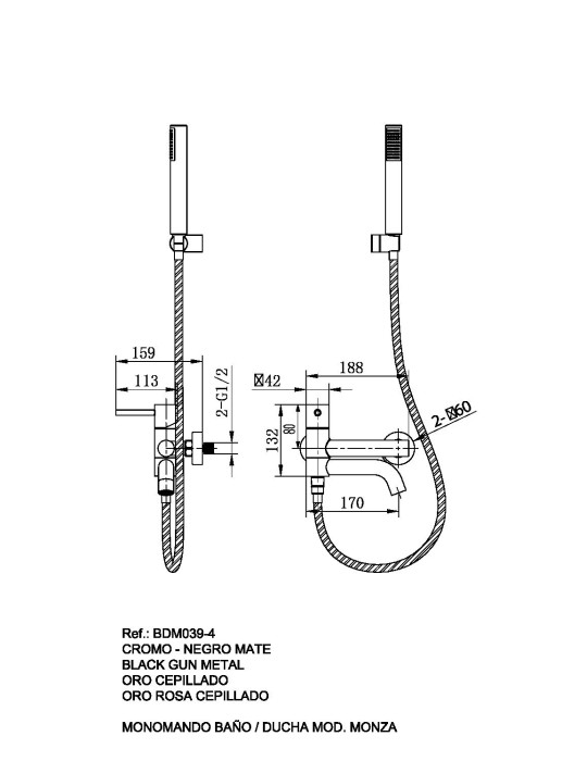 Monocommande bain/douche Monza